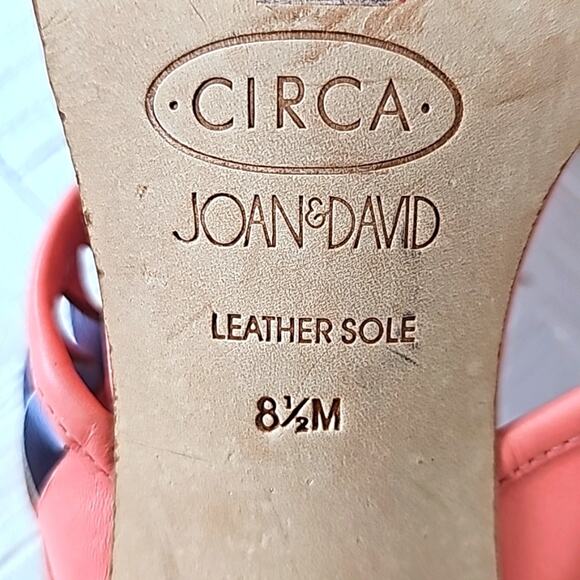 Circa Joan&David Pink and Blue Criss Cross Twisted Leather Heels Womens Size 8.5 - Picture 11 of 13